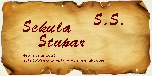 Sekula Stupar vizit kartica
